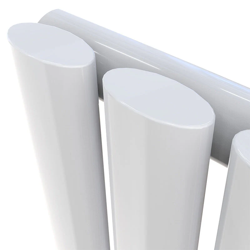 Sky Bathroom White/Anthracite/Black Oval Column Tall Vertical Central Heating Radiator - Image 6