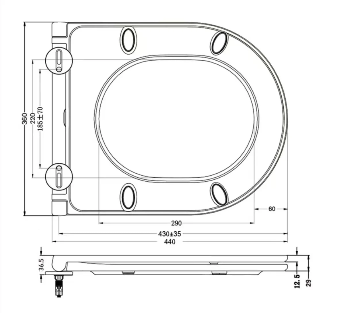 SKY BATHROOM Modern Rimless Wall Hung Toilet WC Pan + UF Soft Close Seat - Image 7