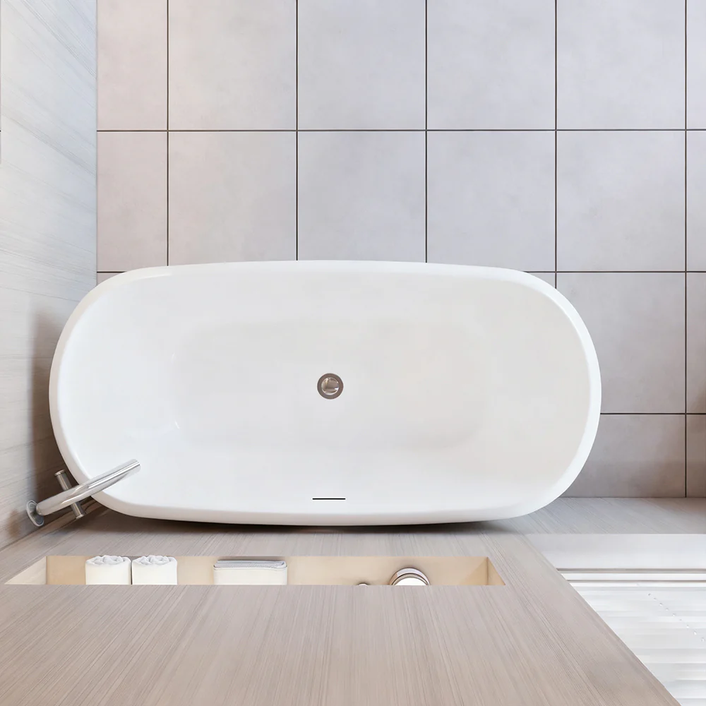 SKY Bathroom Freestanding Double Ended Shower Bathtub 150x72x60CM - Image 3