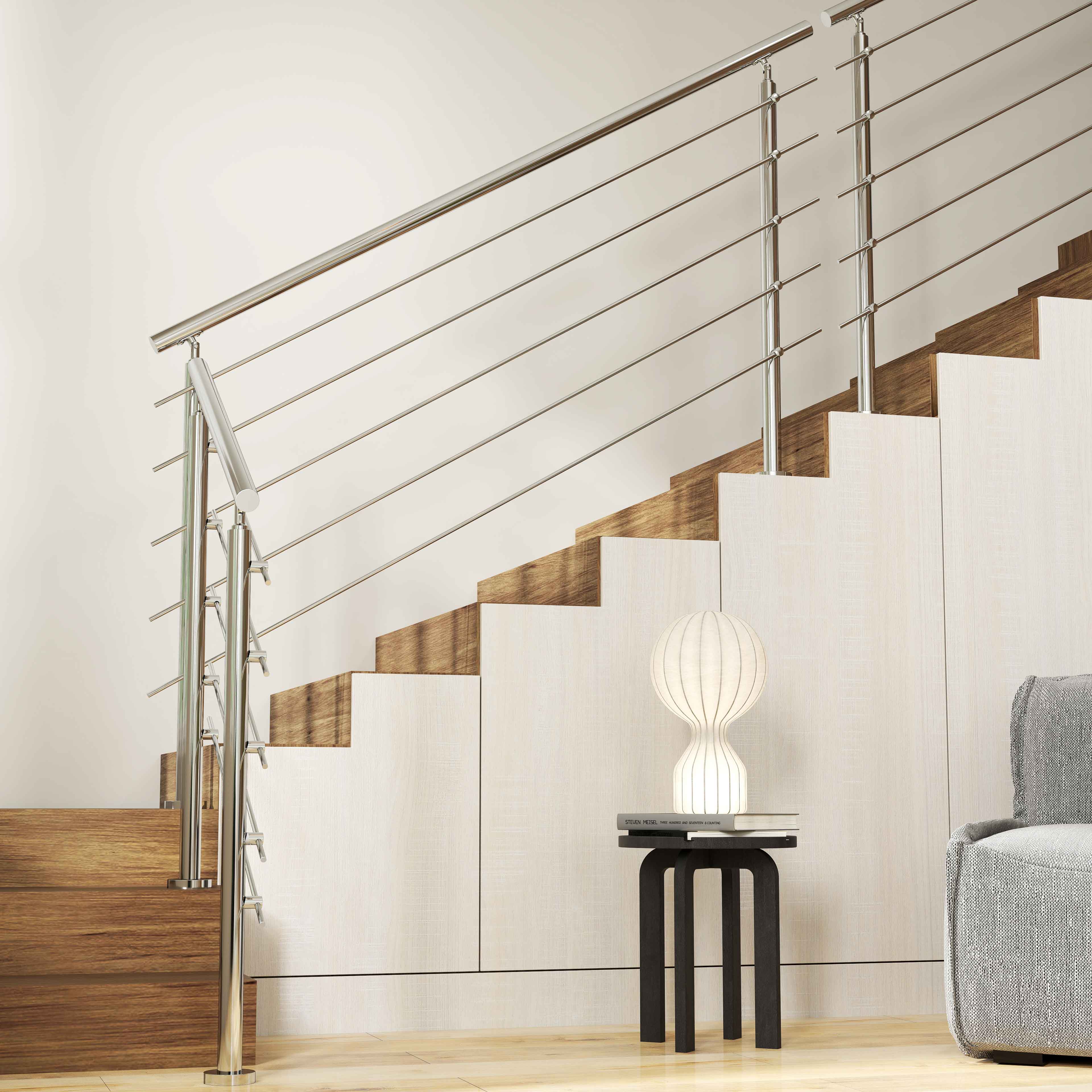SKY steps 5 Cross bars Stairs Grab Rail Stainless Steel Balustrade Handrail - Image 4