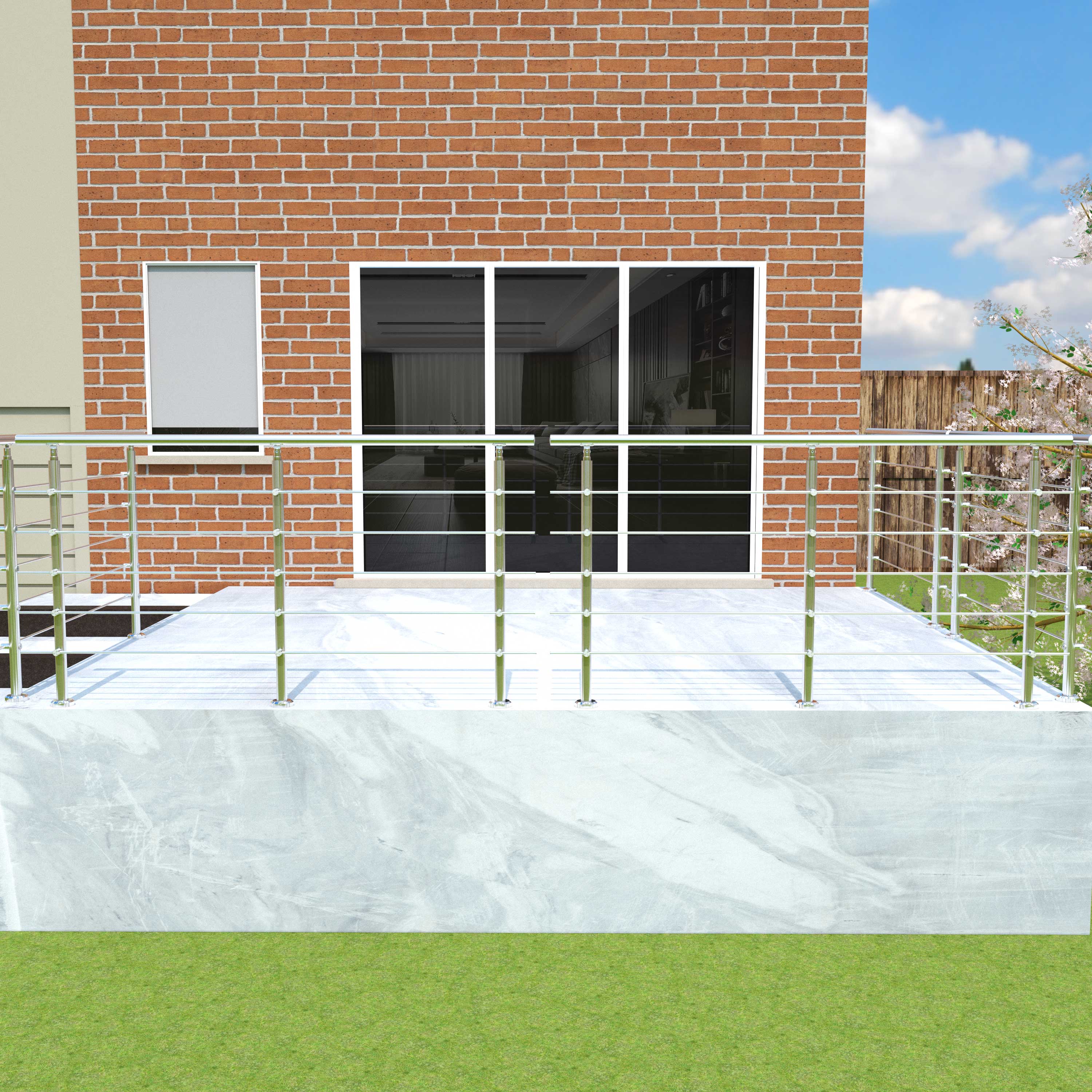 SKY 5 crossbars Balustrade Stairs Stainless Steel handrail - Image 5