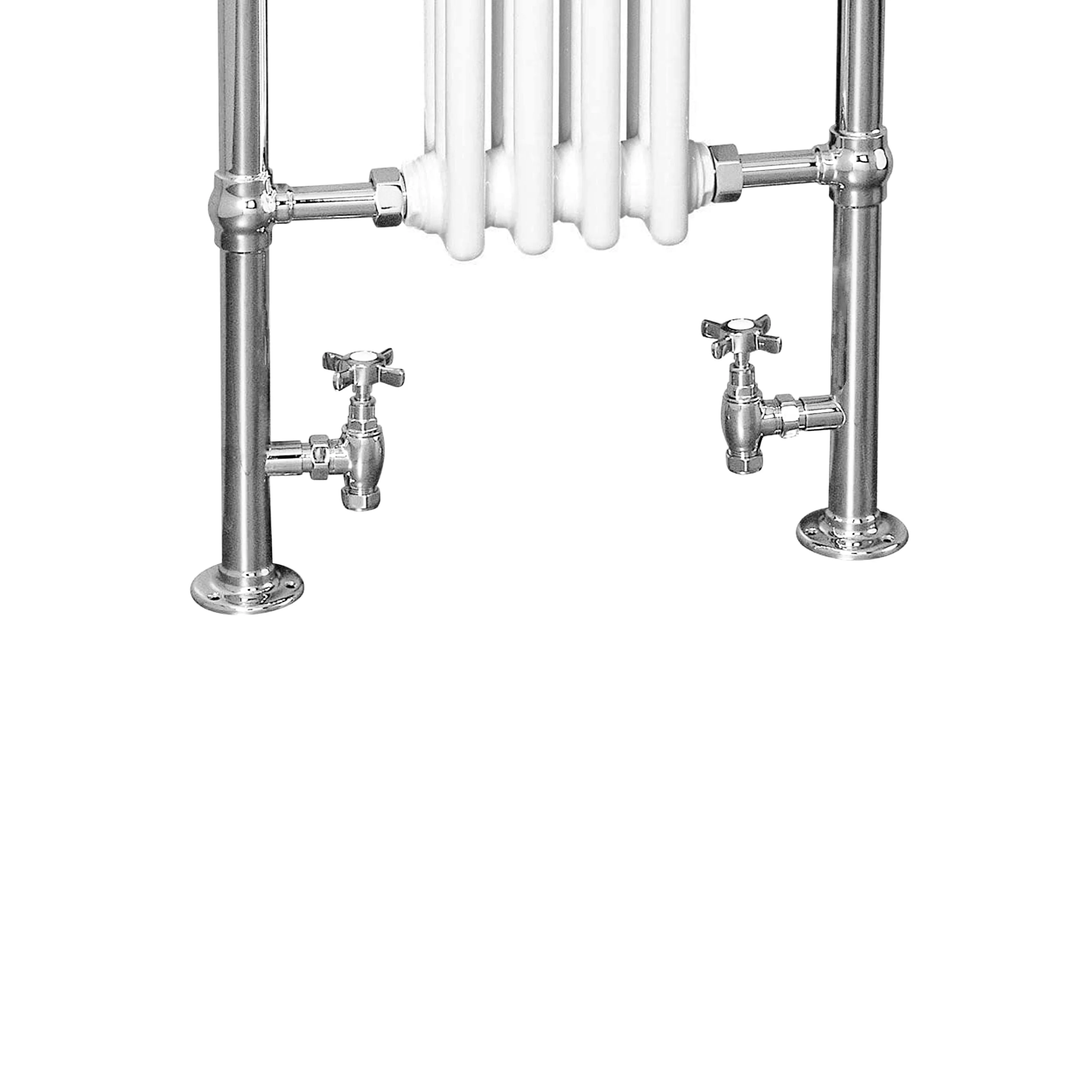 Horizontal Victorian White Vintage Heated Cast Iron Columns Towel Rail Bathroom Radiator - Image 5