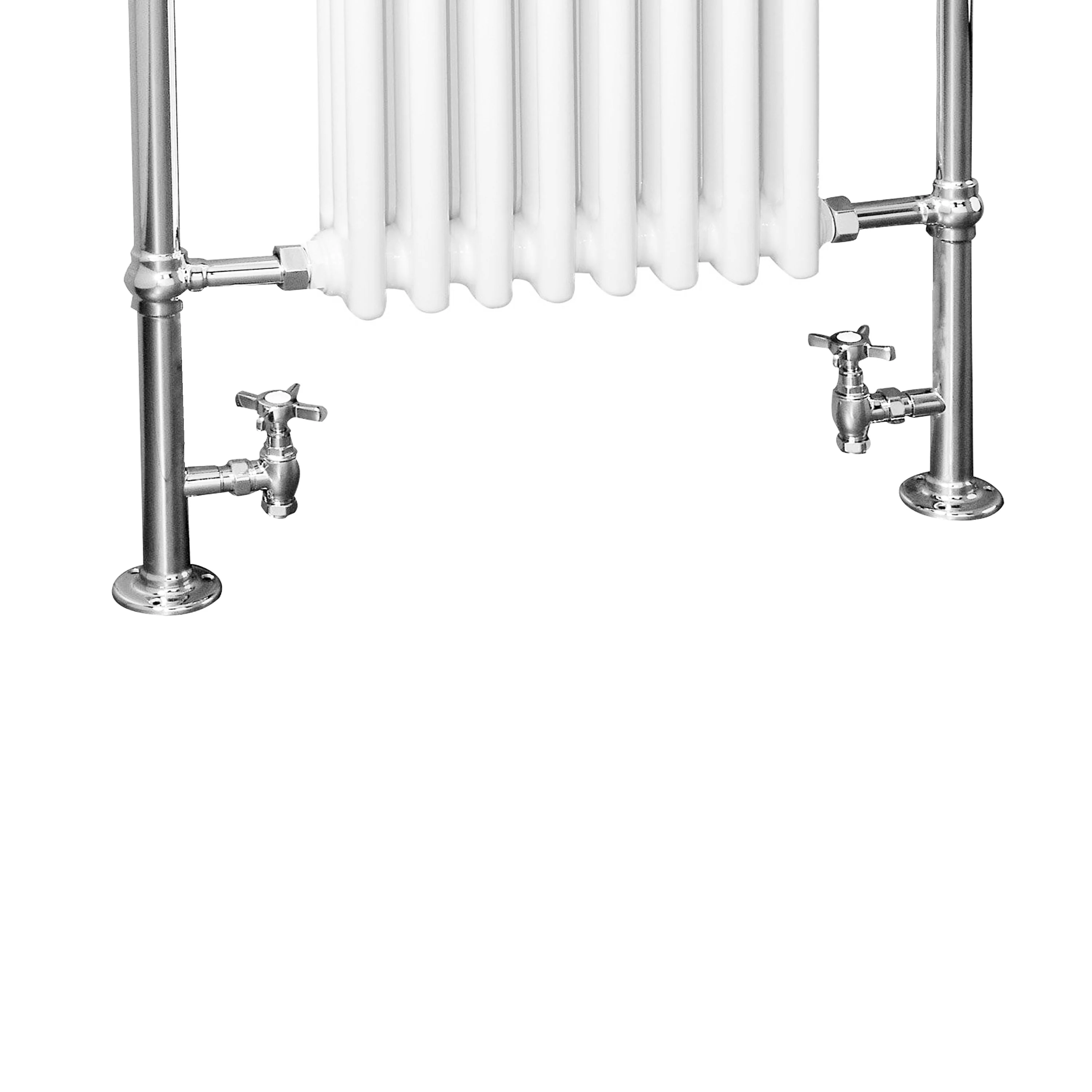 Horizontal Victorian White Vintage Heated Cast Iron Columns Towel Rail Bathroom Radiator - Image 7