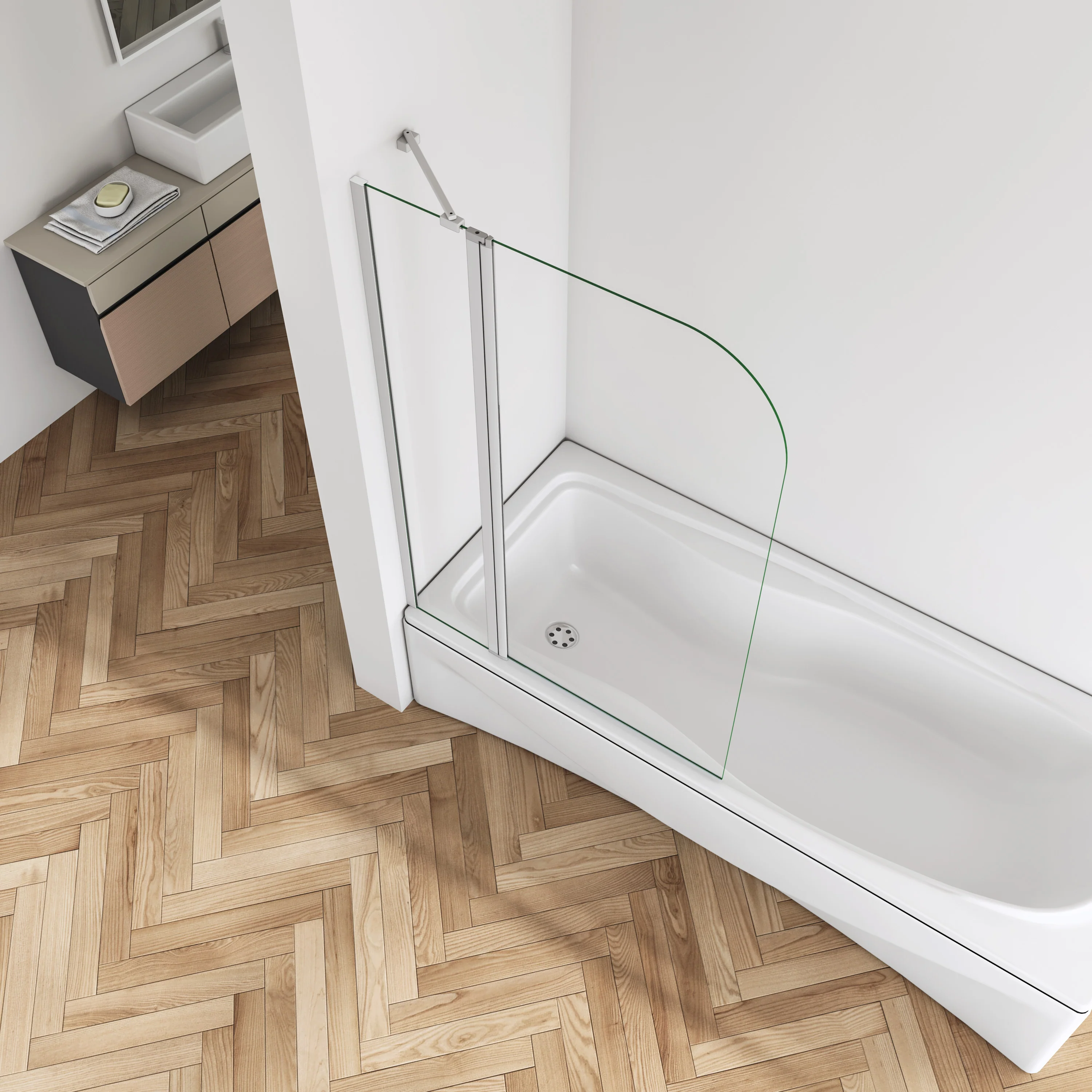 1000x1400mm Pivot Bath Shower Panel 5mm - Image 3