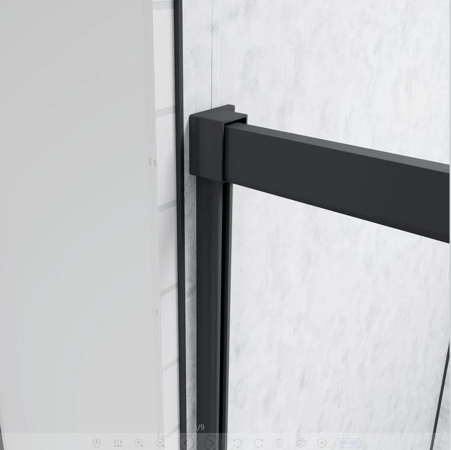 SKY bathroom Single Sliding Shower Black Door 8mm NANO Glass Stone tray optional - Image 4
