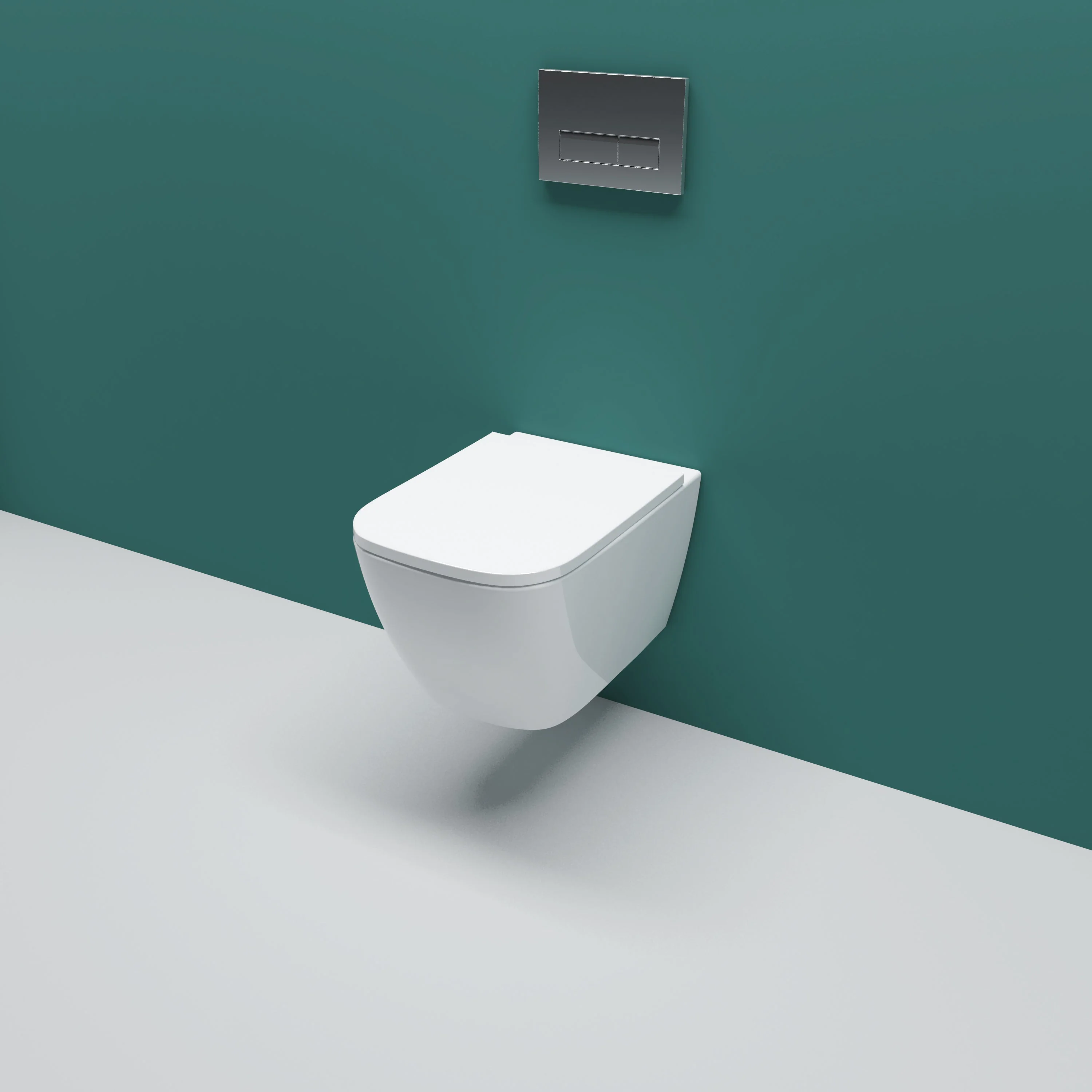 SKY Rimless Wall Hung Toilet UF Soft Close Seat Square WC Pan - Image 2