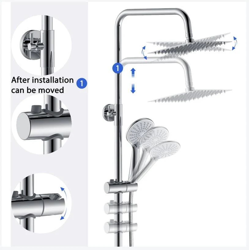 Thermostatic Bath Shower Mixer Chrome & Black Set - Image 3