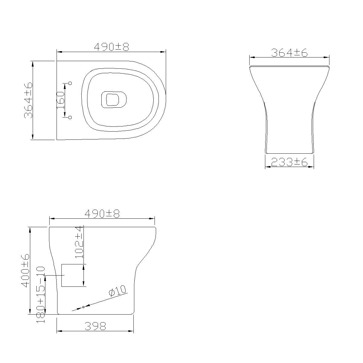 SKY Modern Back To Wall Toilet Short Projection Soft Close Seat Bathroom WC - Image 6