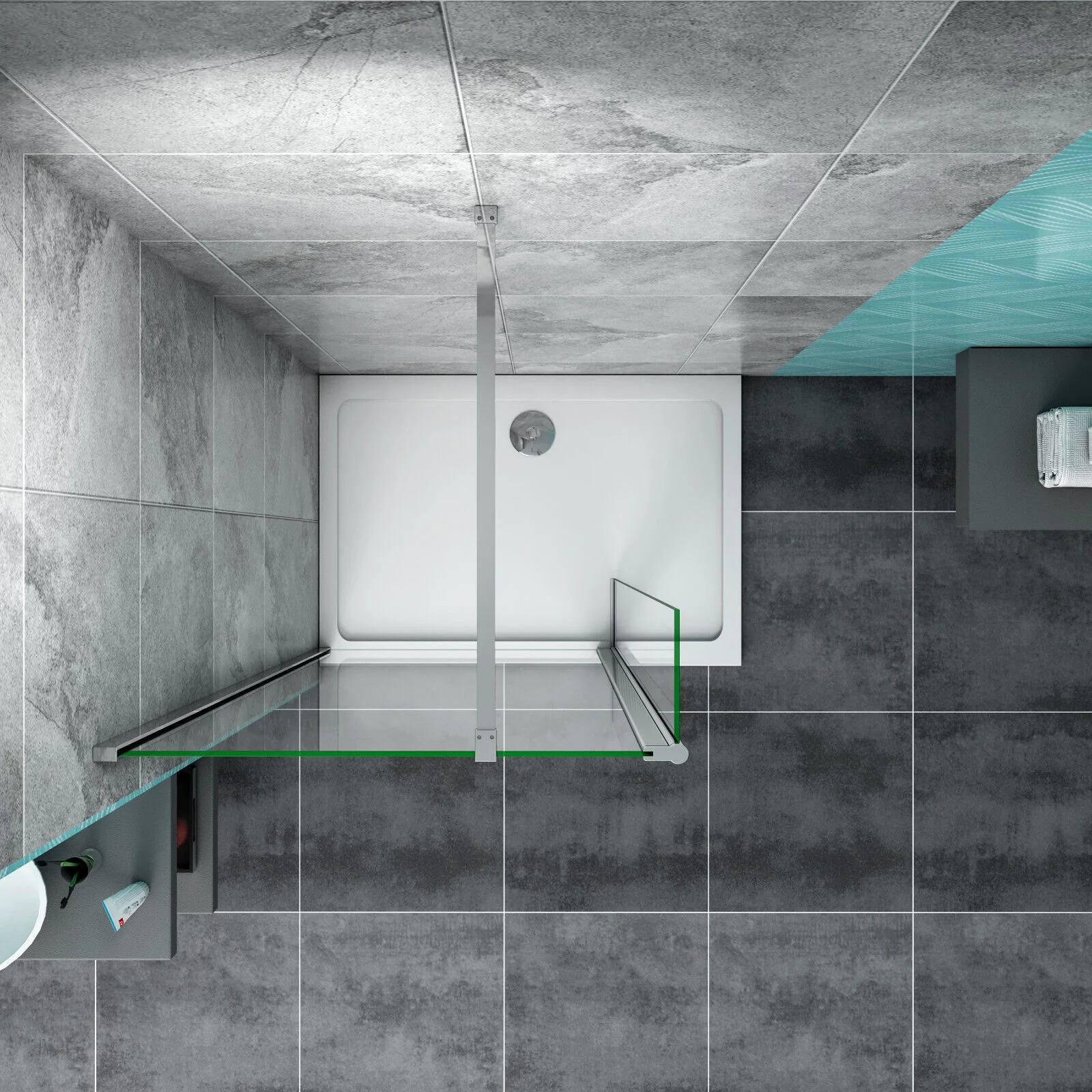Walk In Wet Room Shower Screen Optional Flipper Enclosure NANO Easy Clean Glass - Image 3